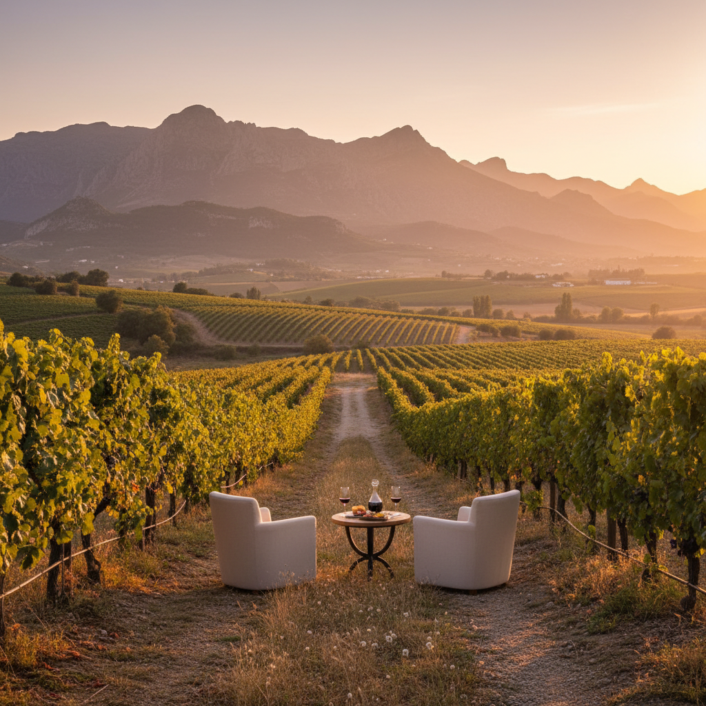 Sunset among the vines: Romantic Wine Tour with views of the Serranía de Ronda